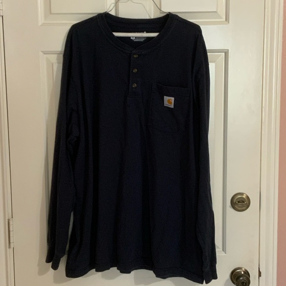 Carhartt Other - Carhartt Men's Dark Navy Blue Henley Long Sleeve Shirt